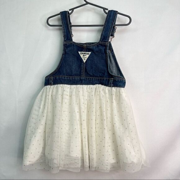 OshKosh B’Gosh Denim Overall with Tulle skirt Dress Jumper - Picture 10 of 15